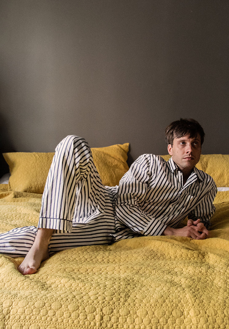 Henry Pajama Set in Navy Breton Stripe